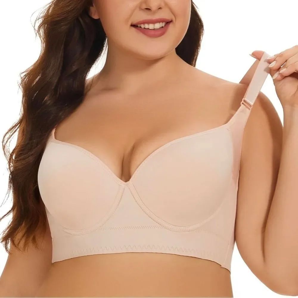 TOSOFT Full Back Coverage Bra – Plus Size Support, Smoothing Vest Style, Size 44